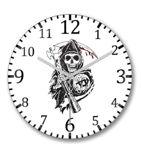 Sons of Anarchy Reaper Duvar Saati Bombeli Gercek Cam