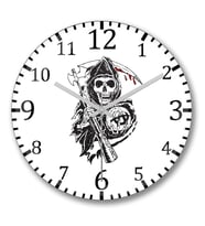 Sons of Anarchy Reaper Duvar Saati Bombeli Gercek Cam