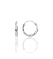 Gümüş rodyumlu 18  mm burgu halka küpe SGTL10576RODAJ