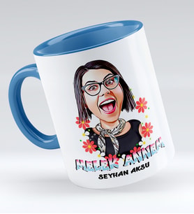 BK Gift Kişiye Özel Melek Annem Karikatür Kupa Bardak