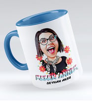 BK Gift Kişiye Özel Melek Annem Karikatür Kupa Bardak