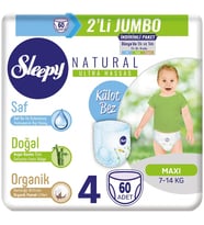 Sleepy Külot Bebek Bezi Beden:4 (7-14Kg) Maxi 60 Adet 2 Li Jumbo Pk Serisi