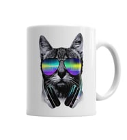 Havalı DJ Cool Kedi Kupa  Bardak Porselen