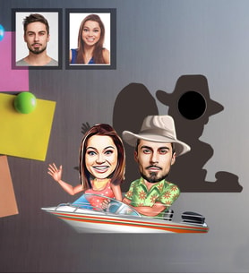 Kişiye Özel Sevgili Karikatürlü Ahşap Magnet Model 19