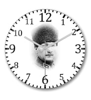Mustafa Kemal Atatürk8 Duvar Saati Bombeli Gercek Cam