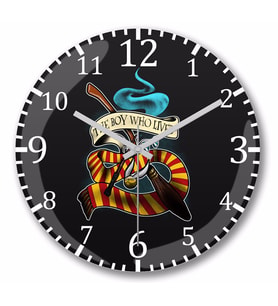 Harry Potter The Boy Who Lived Duvar Saati Bombeli Gercek Cam