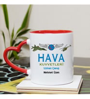 Hava Kuvvetleri Uzman Çavuş Kupa Bardağı Kalpli