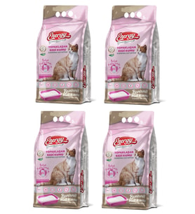 Energy Bentonit Kedi Kumu Bebek Pudrası Kokulu 5 Lt - 4 Paket - Toplam 20 Lt