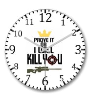 I Will Kill You Duvar Saati Bombeli Gercek Cam
