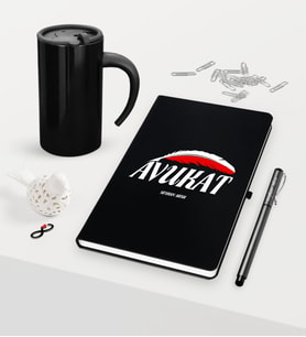 BK Gift Kişiye Özel Avukat Temalı Siyah Defter Kalem ve Termos Mug Seti - 7 (Model 1)