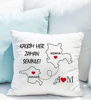 Kişiye Özel Şehirler Arası Sevgili Yastığı