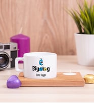Biyolog Ahşap Altlıklı Mumlu Fincan