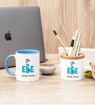 Ebe Mavi Kupa Bardak Ve Kalemlik Seti