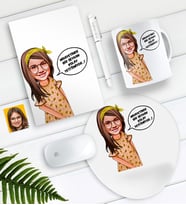 BK Gift Kişiye Özel Kolay Yetişmiyor Karikatürlü Defter Kalem Kupa Mouse Pad Seti-2 (Model 1)