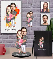 Kişiye Özel Sevgili Karikatürlü 5 li Hediye Seti  Model 16