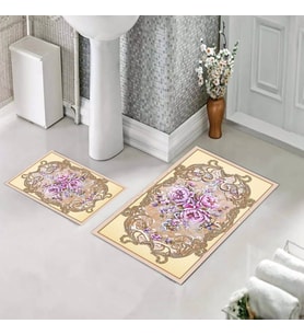 Banyo Halısı Ikili Klozet Takımı Kaymaz Tabanlı (60 xm x 100 cm + 40 cm x 60 cm) 