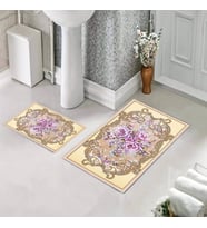 Banyo Halısı Ikili Klozet Takımı Kaymaz Tabanlı (60 xm x 100 cm + 40 cm x 60 cm) 