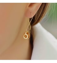 14k Sallantılı Sarı Altın Küpe