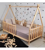 Markaawm Montessori Çocuk Yatak Çam Karyola Çadır Derya 90X190