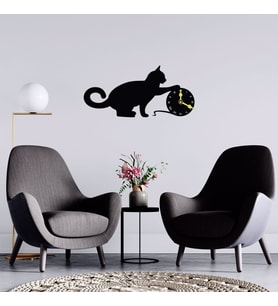 Roma Rakamlı Kedi  Duvar Saati