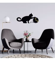 Roma Rakamlı Kedi  Duvar Saati