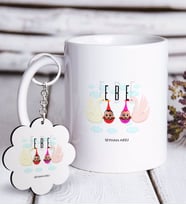 BK Gift Kişiye Özel Mesleki Ebe Beyaz Kupa ve Anahtarlık Hediye Seti-1 (Model 1)