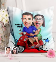 BK Gift Kişiye Özel Sevgililer Karikatürlü  Yastık  10