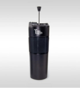 BK Gift Kişiye Özel 5312 French Press Siyah Paslanmaz Çelik Termos Mug 500 ml
