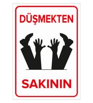 MIGNATIS - Düşmekten Sakının Levhası - Sac Malzeme 35x50cm