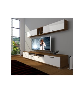 Decoraktiv Eko 5220 Slm Tv Ünitesi Tv Sehpası (Beyaz - Kahverengi)