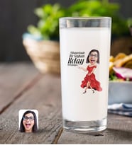 BK Gift Kişiye Özel Bayan Kolay Yetişmiyor Karikatürlü Rakı Bardağı-1 (Beyaz)