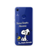 Snoopy Tasarımlı Süper Şeffaf Silikon Telefon Kılıfı Huawei Honor 8A 