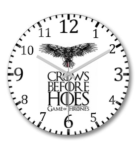 Crows Before Hoes Duvar Saati Bombeli Gercek Cam