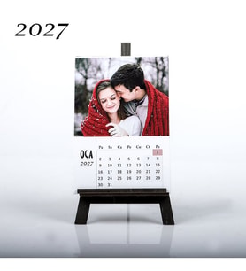 FOTOĞRAFLI MASA TAKVİMİ 2027 MASA TAKVİMİ AHŞAP ŞOVALELİ MASA TAKVİMİ