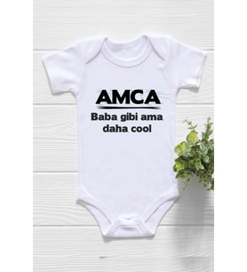 Amca Baba Gibi Ama Daha Cool Baskılı Bebek Body ZIbın