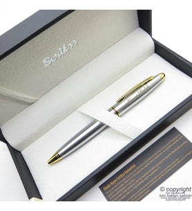 Scrikss 88 Gold Krom Tükenmez Kalem  Scrikss Kalem  İsme Özel Kalem  Hediyelik Kalem
