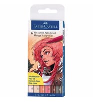 Faber Castell Pitt Artist Pen Brush Manga Çizim Seti 6lı Kaoiro Set