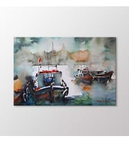 Arty Tablo Suluboya Tekneler Tablo (Karışık)