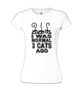 Normal 3 Cats Ago Beyaz Bayan Tshirt