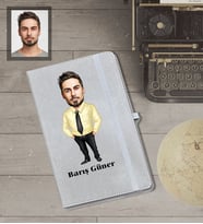 Kişiye Özel Öğretmen Karikatürlü Gri Defter Bay-13