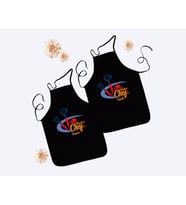 BK Gift Kişiye Özel İkili Yakışıklı ve Güzel Chef Siyah Mutfak Önlüğü Seti-1
