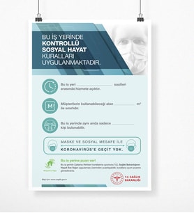 Bu İş Yerinde Kontrollü Sosyal Hayat Kuralları Uygulanır Afiş Poster (50 x 70 cm.)