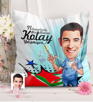 BK Gift Kişiye Özel Bay Diş Hekimi Karikatürlü  Yastık  4