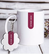 BK Gift Kişiye Özel İsimli Beyaz Kupa ve Anahtarlık Hediye Seti-44 (Model 1)