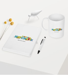 BK Gift Kişiye Özel Matematik Öğretmeni Temalı Beyaz Defter Kalem Kupa Seti - 2