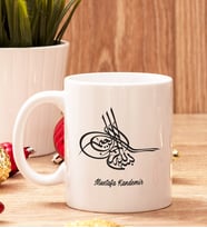 Osmanlı Tuğralı Beyaz Kupa Bardak