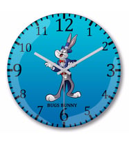 Looney  Tunes Bugs  Bunny Duvar Saati Bombeli Gercek Cam