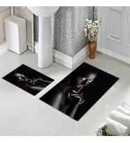 Banyo Halısı Ikili Klozet Takımı Kaymaz Tabanlı (60 xm x 100 cm + 40 cm x 60 cm) 