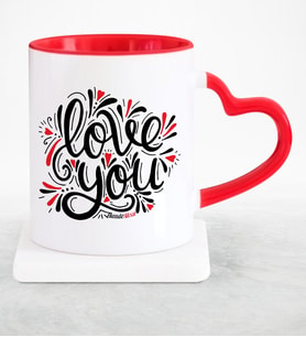 BK Gift Kişiye Özel Seni Seviyorum Kırmızı Kalpli Kupa Bardak  6