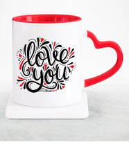 BK Gift Kişiye Özel Seni Seviyorum Kırmızı Kalpli Kupa Bardak  6